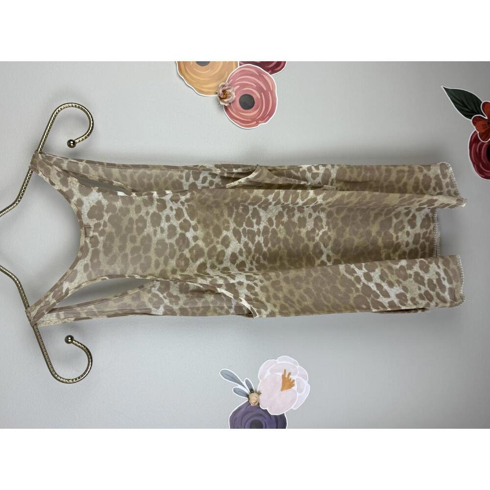 Wilfred by Aritzia 100% Silk Tan & White Cheetah Sleeveless Tank - Size - Small - Picture 2 of 5